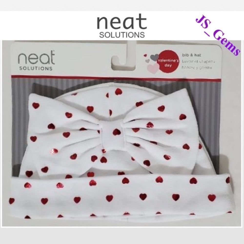 New Neat Solutions Baby Kid Girl 6 to 12 Month White Red Hearts Bow NWT